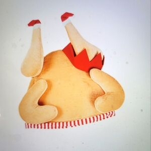 NWT Christmas Turkey Leg Hat Funny Set of 4 hats.